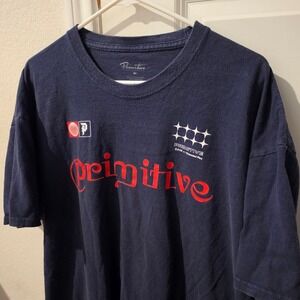 Primitive Skateboarding Mens 2XL Navy Blue Graphic T-Shirt Good 4 Extended Play